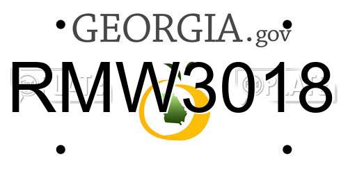 RMW3018 Georgia License Plate