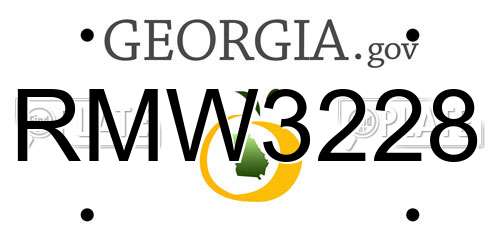 RMW3228 Georgia License Plate