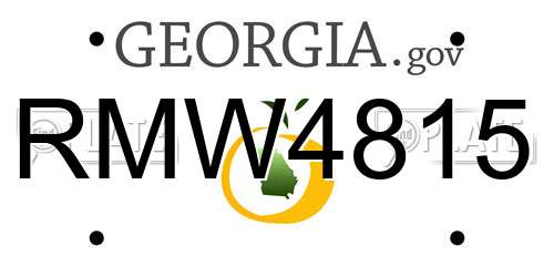 RMW4815 Georgia License Plate