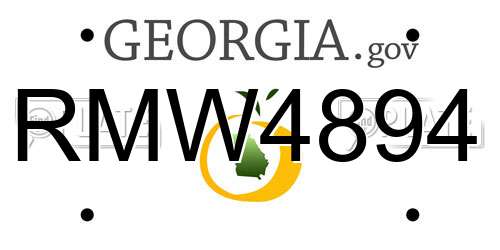 RMW4894 Georgia License Plate
