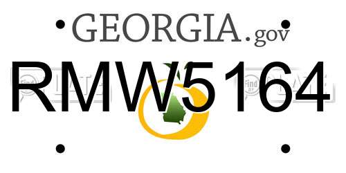 RMW5164 Georgia License Plate