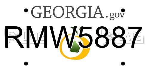 RMW5887 Georgia License Plate