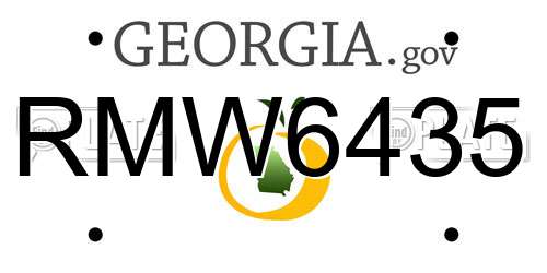 RMW6435 Georgia License Plate