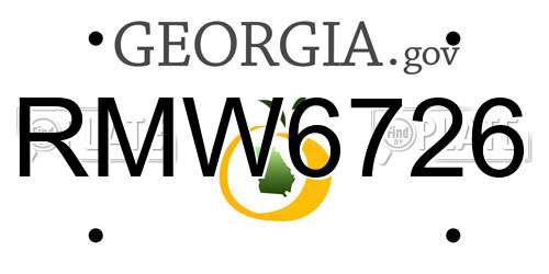 RMW6726 Georgia License Plate