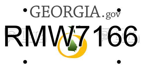 RMW7166 Georgia License Plate