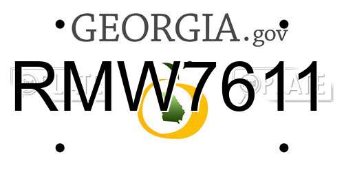 RMW7611 Georgia License Plate