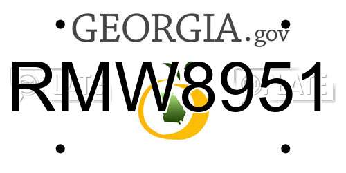 RMW8951 Georgia License Plate