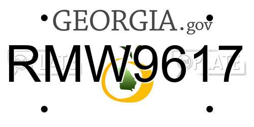 RMW9617 Georgia License Plate