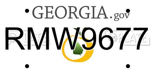 RMW9677 Georgia License Plate