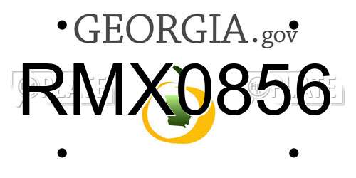 RMX0856 Georgia License Plate