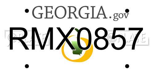 RMX0857 Georgia License Plate