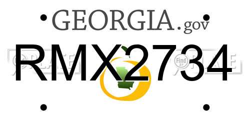 RMX2734 Georgia License Plate