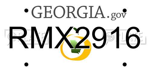 RMX2916 Georgia License Plate