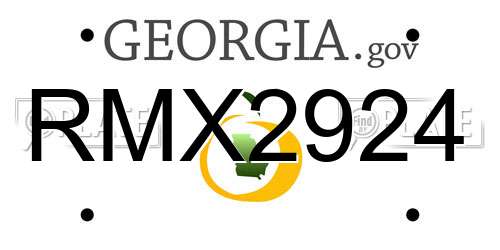 RMX2924 Georgia License Plate