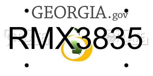 RMX3835 Georgia License Plate