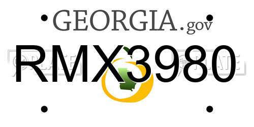 RMX3980 Georgia License Plate
