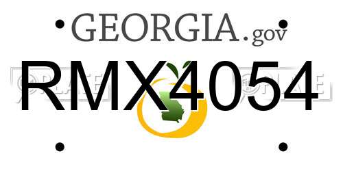 RMX4054 Georgia License Plate