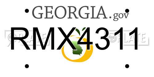 RMX4311 Georgia License Plate