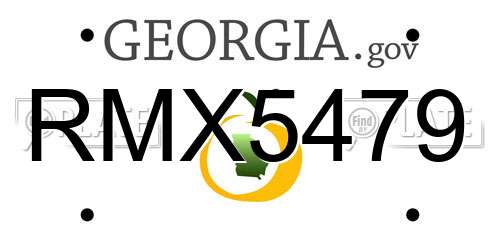 RMX5479 Georgia License Plate