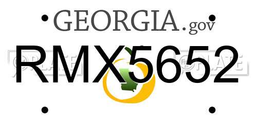 RMX5652 Georgia License Plate
