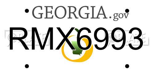 RMX6993 Georgia License Plate