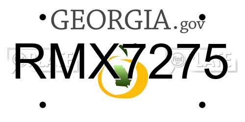 RMX7275 Georgia License Plate