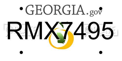 RMX7495 Georgia License Plate