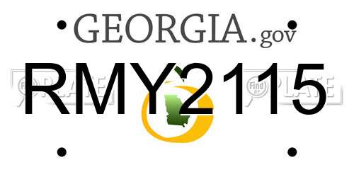 RMY2115 Georgia License Plate