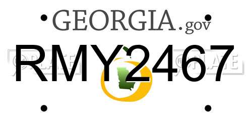 RMY2467 Georgia License Plate