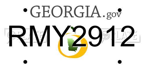 RMY2912 Georgia License Plate