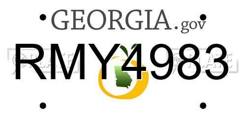 RMY4983 Georgia License Plate