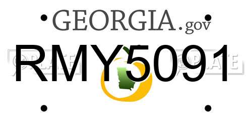 RMY5091 Georgia License Plate