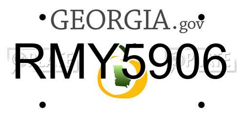 RMY5906 Georgia License Plate