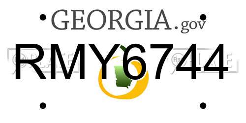 RMY6744 Georgia License Plate