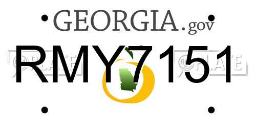 RMY7151 Georgia License Plate