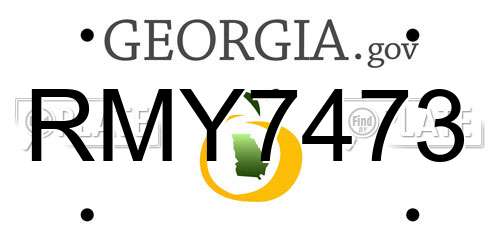 RMY7473 Georgia License Plate