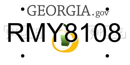 RMY8108 Georgia License Plate