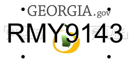 RMY9143 Georgia License Plate