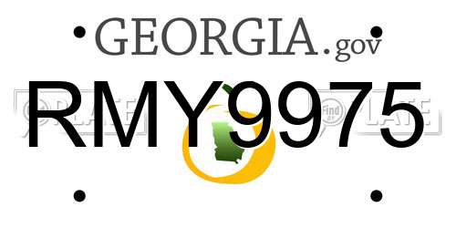RMY9975 Georgia License Plate