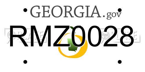 RMZ0028 Georgia License Plate