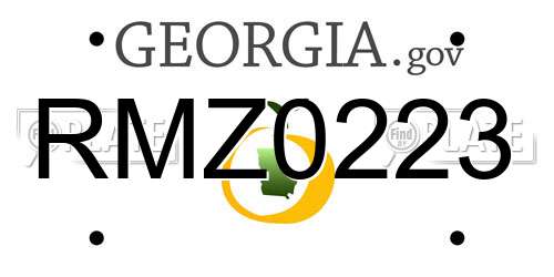 RMZ0223 Georgia License Plate