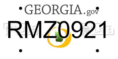 RMZ0921 Georgia License Plate