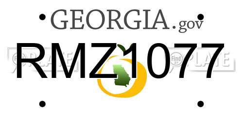RMZ1077 Georgia License Plate