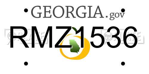 RMZ1536 Georgia License Plate