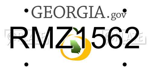 RMZ1562 Georgia License Plate