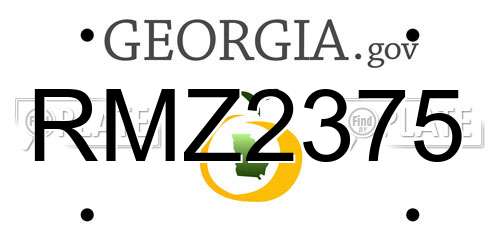 RMZ2375 Georgia License Plate