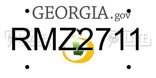 RMZ2711 Georgia License Plate