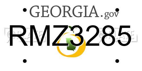 RMZ3285 Georgia License Plate