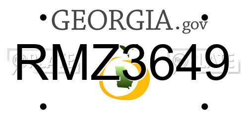 RMZ3649 Georgia License Plate