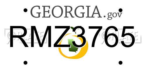 RMZ3765 Georgia License Plate